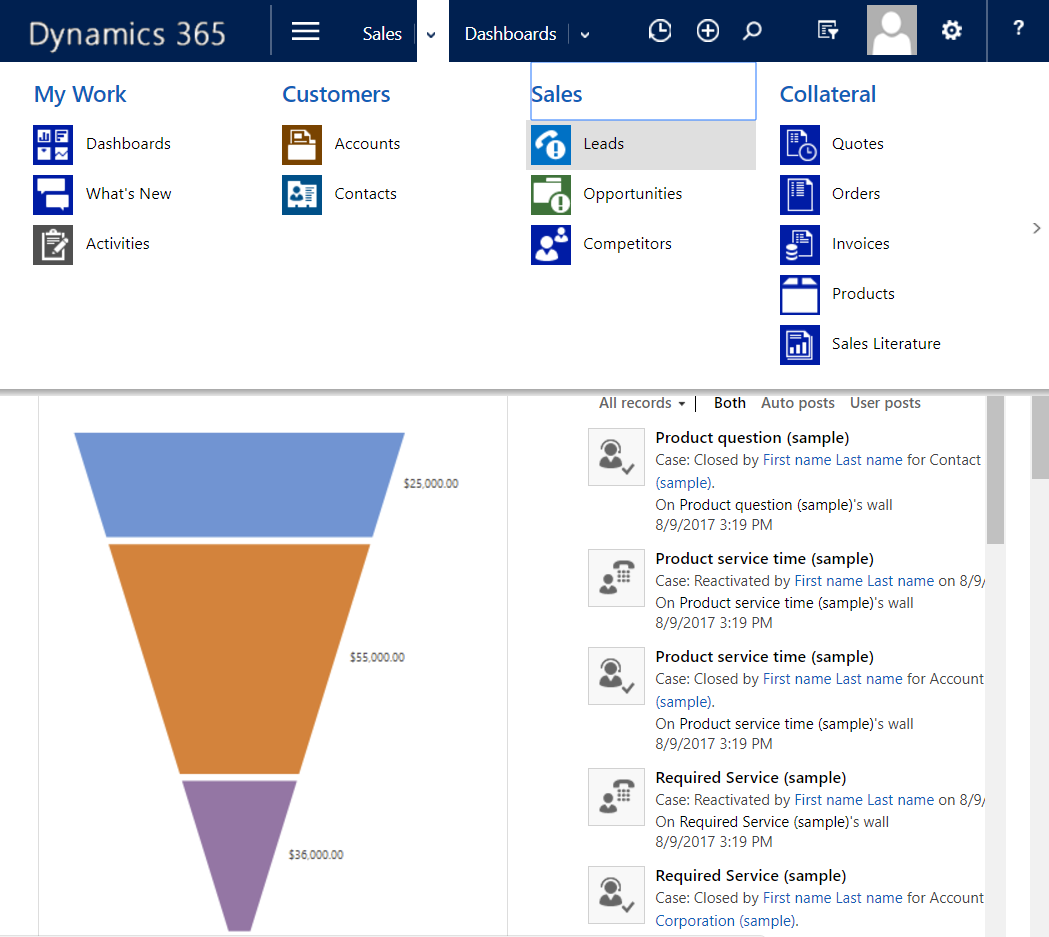 MS Dynamics scenario